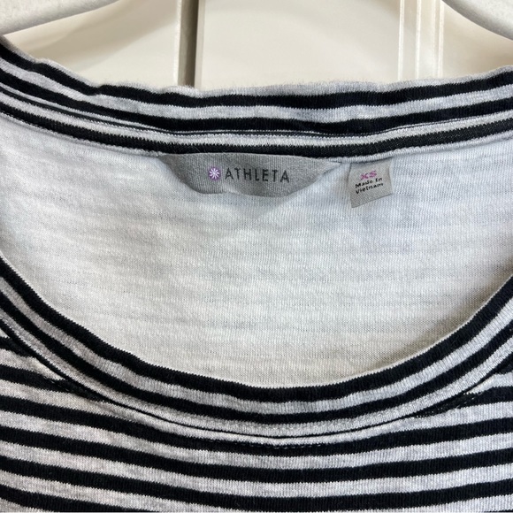 Athleta Ease Up Sweatshirt Dress in Gray/Black Stripe, Size XS - Picture 6 of 7